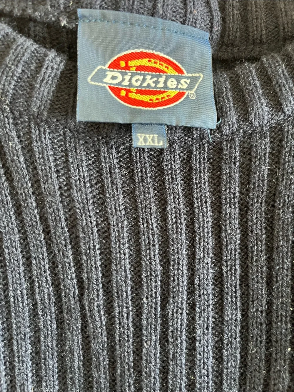 Dickies Navy Ribbed Commando Crewneck Sweater Military Style (XXL)